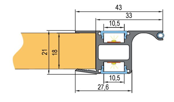 359334 StrongLumio LED profil Lucera, ráütéshez, fehér, szerkezeti, 2m, Introwood